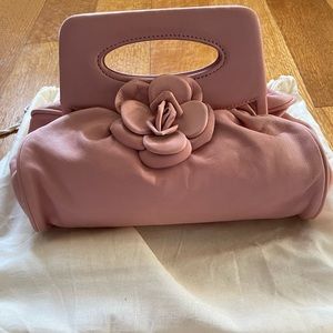 Chanel pink camellia flower clutch bag